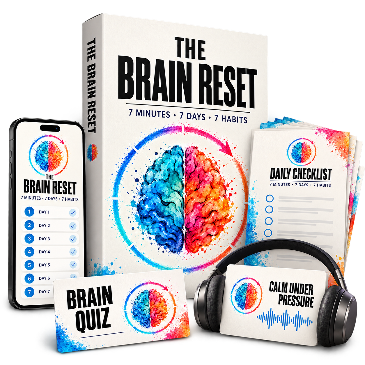 The Brain Reset product collage